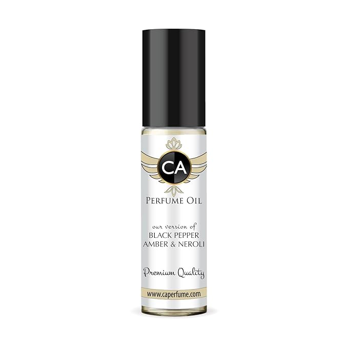 CA Perfume Impression of Black Pepper, Amber & Neroli Unisex Fragrance Oil Aromatic Spicy Scent Long Lasting Perfumes for Women & Men Travel Size TSA Ready Mini Parfum Body Oil Roll-on 0.33 Fl Oz 10ml