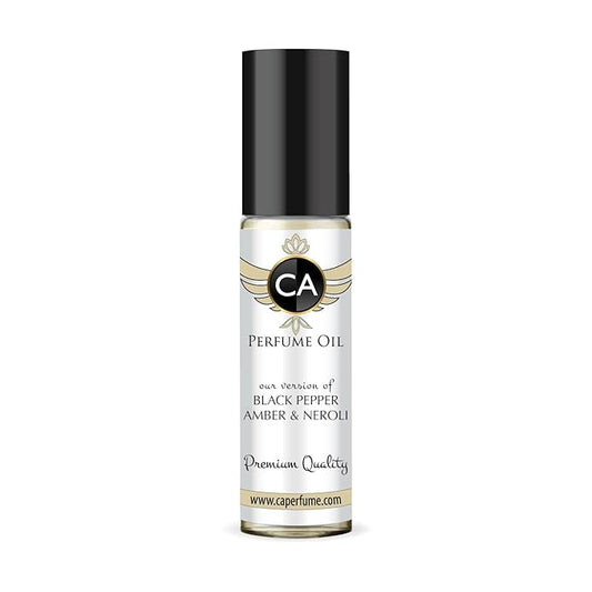 CA Perfume Impression of Black Pepper, Amber & Neroli Unisex Fragrance Oil Aromatic Spicy Scent Long Lasting Perfumes for Women & Men Travel Size TSA Ready Mini Parfum Body Oil Roll-on 0.33 Fl Oz 10ml