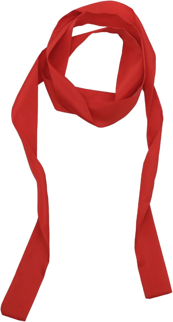 Long Satin Neckerchief Versatile Ribbon Tie Neck Scarf Solid Color Skinny Womens Tie