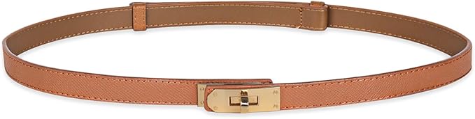 Women's Fashion Classic Metal Buckle Leather Belt with Jeans Dress