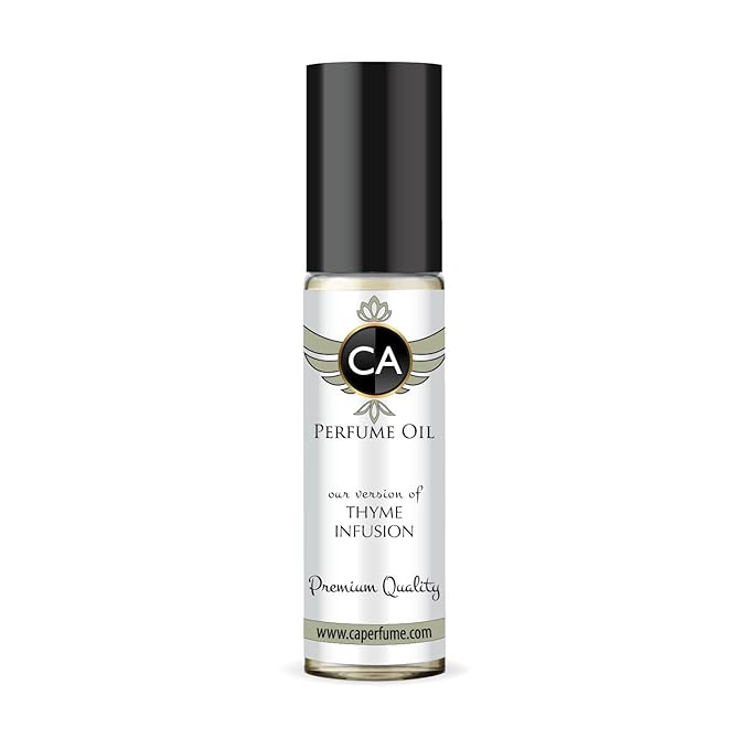 CA Perfume Originals Thyme Infusion Unisex Fragrance Oil Spicy Scent Long Lasting Perfumes for Women & Men Travel Size TSA Ready Mini Parfum Body Oil Roll-on 0.33 Fl Oz 10ml