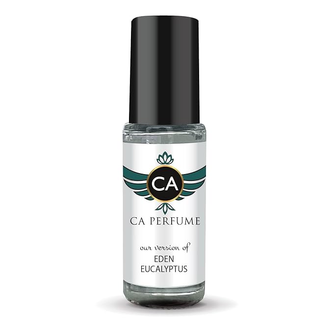 CA Perfume Originals Eden Eucalyptus Unisex Fragrance Oil Aromatic Spicy Scent Long Lasting Perfumes for Women & Men Travel Size TSA Ready Mini Parfum Body Oil Roll-on 0.14 Fl Oz 4ml