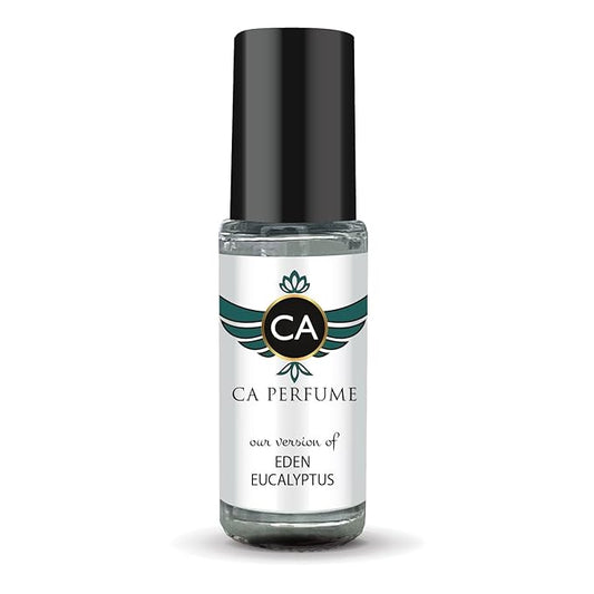 CA Perfume Originals Eden Eucalyptus Unisex Fragrance Oil Aromatic Spicy Scent Long Lasting Perfumes for Women & Men Travel Size TSA Ready Mini Parfum Body Oil Roll-on 0.14 Fl Oz 4ml