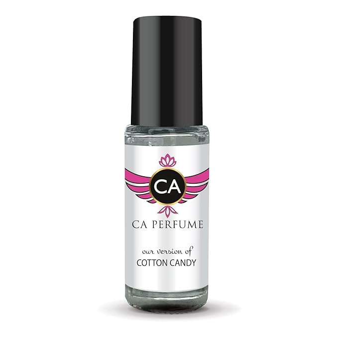 CA Perfume Originals Cotton Candy Unisex Fragrance Oil Gourmand Scent Long Lasting Perfumes for Women & Men Travel Size TSA Ready Mini Parfum Body Oil Roll-on 0.14 Fl Oz 4ml
