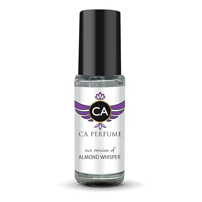 CA Perfume Originals Almond Whisper Unisex Fragrance Oil Fruity Scent Long Lasting Perfumes for Women & Men Travel Size TSA Ready Mini Parfum Body Oil Roll-on 0.14 Fl Oz 4ml
