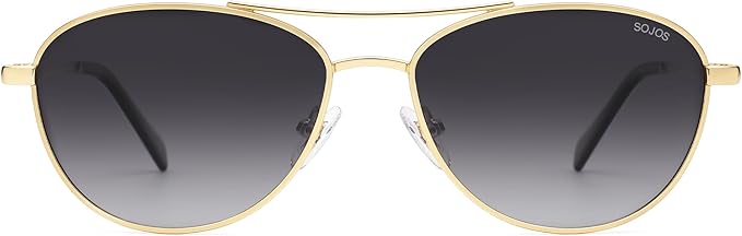 SOJOS Retro Polarized Aviator Sunglasses for Women Men Vintage 70s Style UV Protection Womens Mens Sun Glasses SJ1265