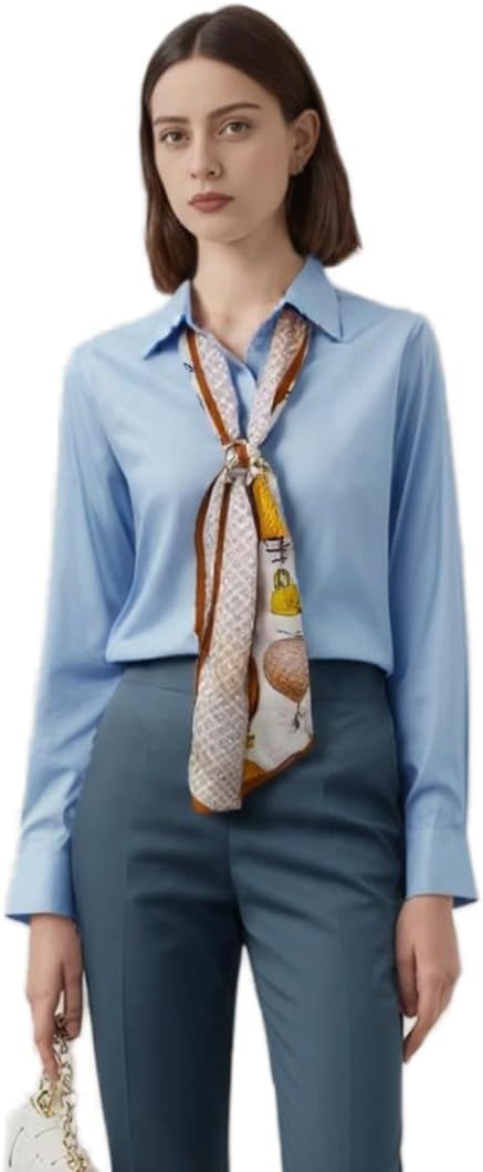 100% Mulberry Silk Ribbon Scarf for Hair Beach Head Wraps for Women Handbag accessories Necktie
