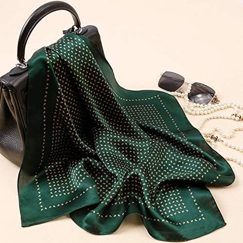 ANDANTINO 100% Real Mulberry Silk Scarf -21'' x 21''- Lightweight Neckerchief –Women Men Small Square Digital Printed Scarves