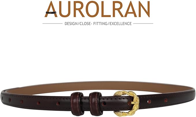 Women's Fashion Classic Metal Buckle Leather Belt with Jeans Dress