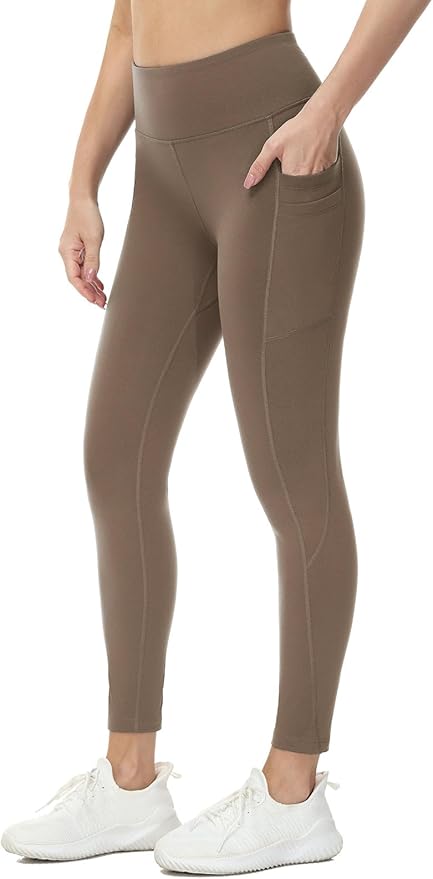 baleaf Women's Fleece Lined Leggings Water Resistant Thermal Winter Warm Tights High Waisted with Pockets Running Gear