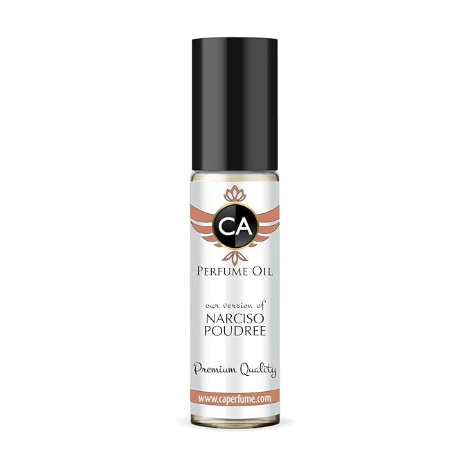 CA Perfume Impression of Narciso Poudree for Women Fragrance Oil Woody Floral Musk Scent Long Lasting Perfumes for Women Travel Size TSA Ready Mini Parfum Body Oil Roll-on 0.33 Fl Oz 10ml