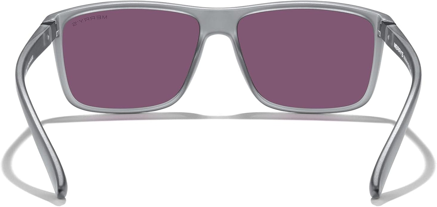 MERRY'S Rectangular Polarized Sports Sunglasses for Men Women Cycling Driving Fishing UV400 Protection S8225