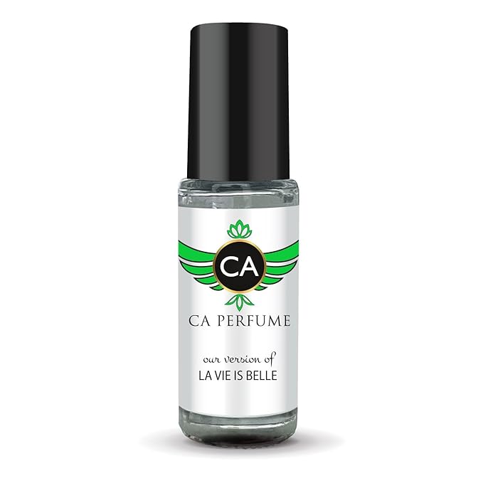 CA Perfume Impression of La Vie Belle for Women Fragrance Oil Floral Fruity Gourmand Scent Long Lasting Perfumes for Women Travel Size TSA Ready Mini Parfum Body Oil Roll-on 0.14 Fl Oz 4ml