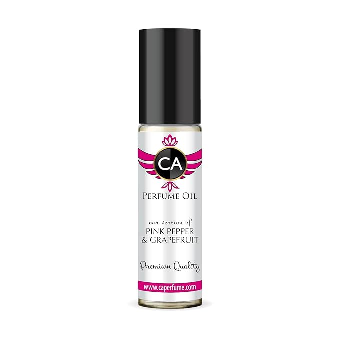 CA Perfume Impression of Pink Pepper & Grapefruit Unisex Fragrance Oil Aromatic Spicy Scent Long Lasting Perfumes for Women & Men Travel Size TSA Ready Mini Parfum Body Oil Roll-on 0.33 Fl Oz 10ml