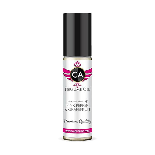 CA Perfume Impression of Pink Pepper & Grapefruit Unisex Fragrance Oil Aromatic Spicy Scent Long Lasting Perfumes for Women & Men Travel Size TSA Ready Mini Parfum Body Oil Roll-on 0.33 Fl Oz 10ml