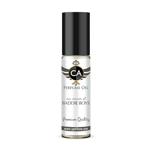 CA Perfume Impression of Baddie Boys for Men Eau De Parfum Amber Spicy Scent Long Lasting Cologne for Men Travel Size TSA Ready for Day and Night Wear 0.33 Fl Oz 10ml