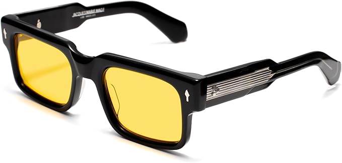MAXJULI XXL 154mm Fashion Sunglasses for Big Wide Heads Men Women TR90 Ultralight UV400 Protection Sun Glasses 8144（Black/Yellow）