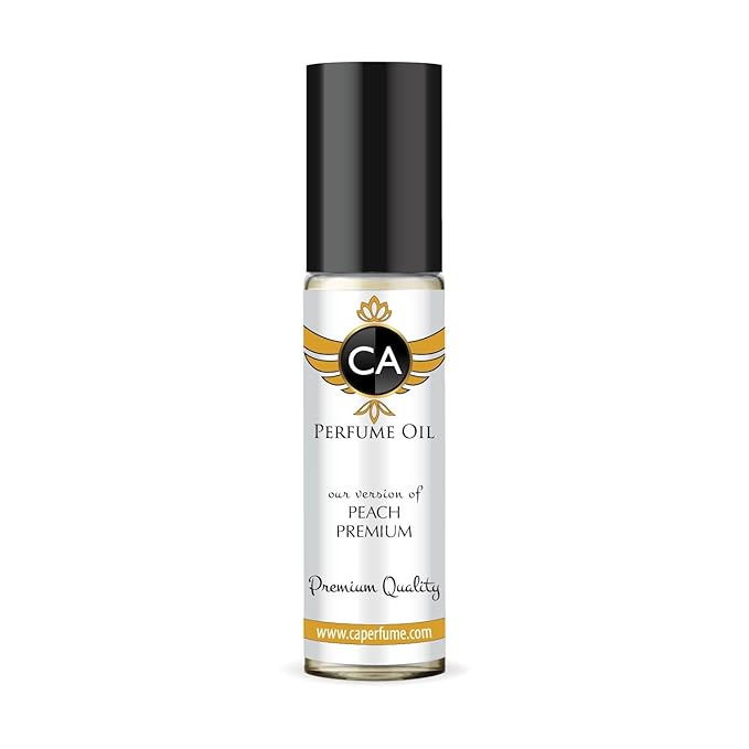 CA Perfume Originals Peach Premium Unisex Fragrance Oil Fruity Scent Long Lasting Perfumes for Women & Men Travel Size TSA Ready Mini Parfum Body Oil Roll-on 0.33 Fl Oz 10ml