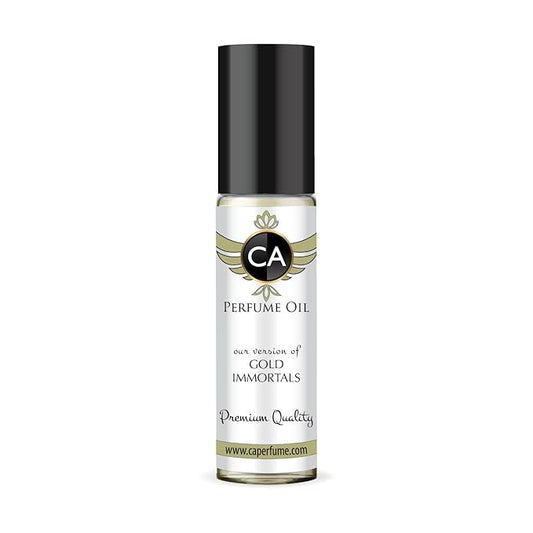 CA Perfume Impression of Gold Immortals Unisex Fragrance Oil Amber Floral Scent Long Lasting Perfumes for Women & Men Travel Size TSA Ready Mini Parfum Body Oil Roll-on 0.33 Fl Oz 10ml