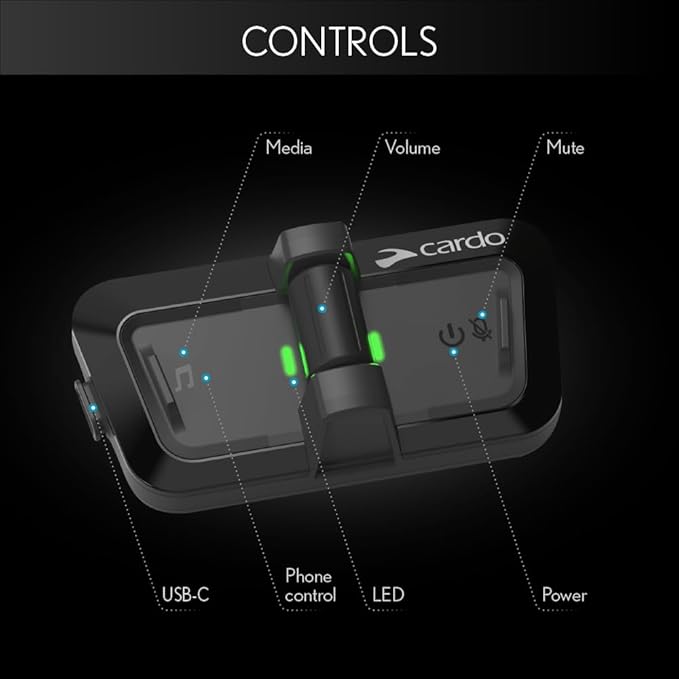 Cardo PACKTALK Outdoor Helmet Communication System, Great for Ski, Snowboard and Cycling (Black, Single Pack)