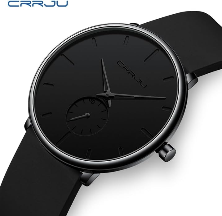 CRRJU Men’s Women Watch Casual Stylish Waterproof Quartz Unisex Wristwatches, Ultra Thin Watches for Men Women, Colorful Silicone Band