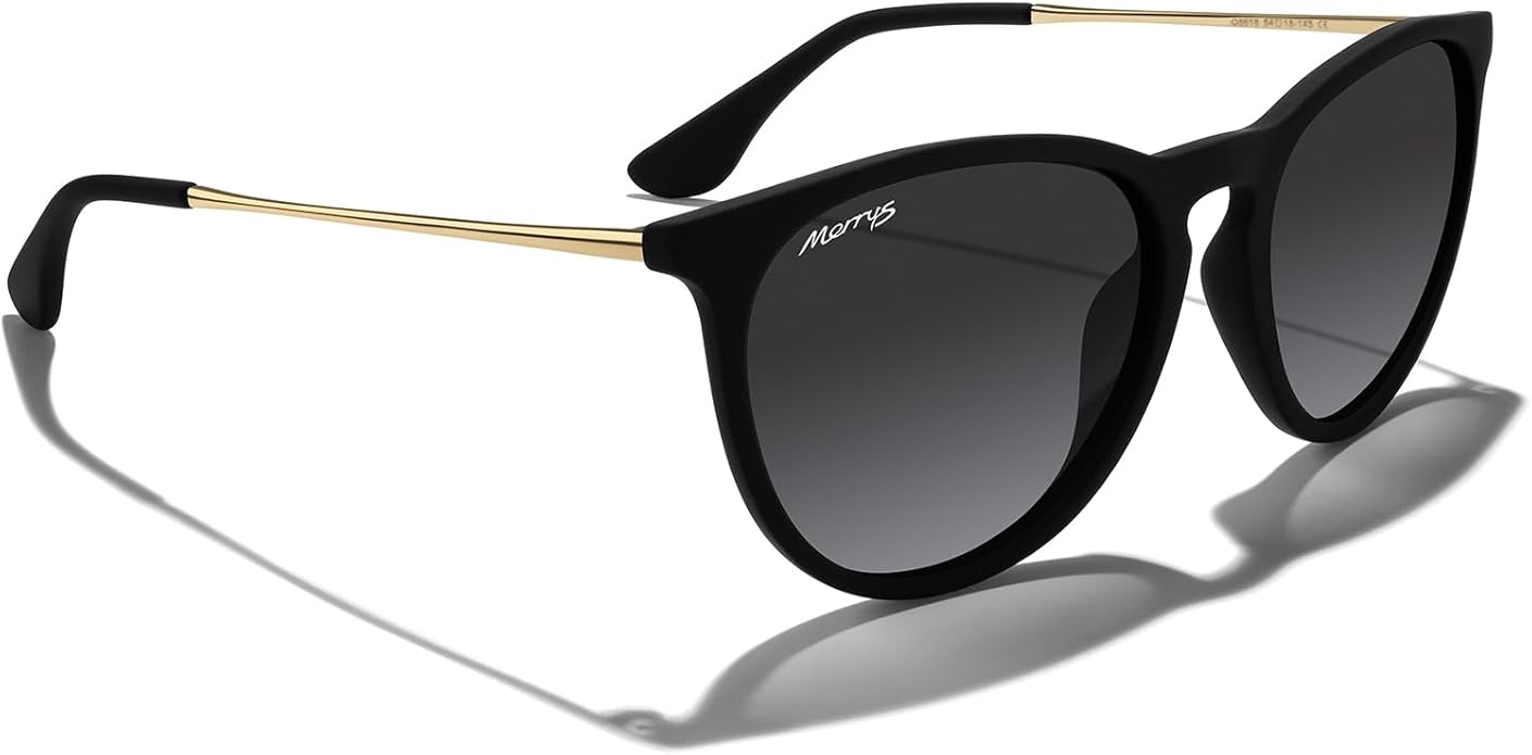 MERRY'S Vintage Polarized Sunglasses for Women Men Retro Round Mirrored Lens Sun glasses UV400