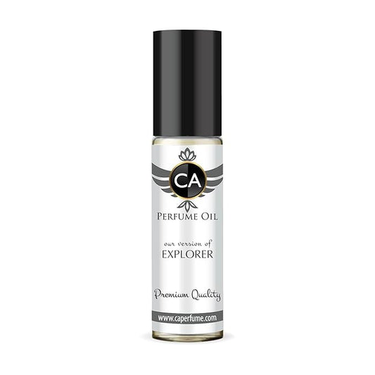 CA Perfume Impression of Explorer for Men Eau De Parfum Woody Aromatic Scent Long Lasting Cologne for Men Travel Size TSA Ready for Day and Night Wear 0.33 Fl Oz 10ml
