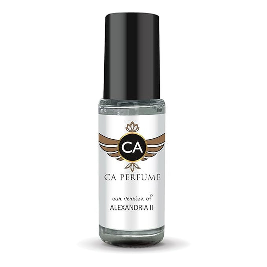 CA Perfume Impression of Alexandria II Unisex Perfume Oil Amber Woody Scent Long Lasting Fragrance for Women and Men Travel Size Mini Perfume Sample TSA Ready Body Oil Roll-on 0.14 Fl Oz 4ml