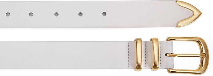 VATAN Women Leather Belt for Jeans Dresses Pants Fashion Ladies Casual Waist Belt with Gold Buckle