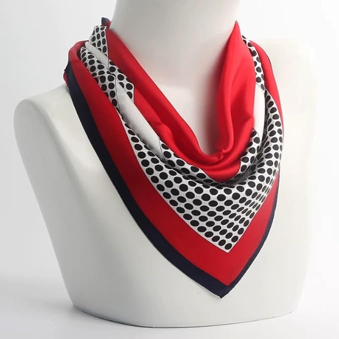 ANDANTINO 100% Real Mulberry Silk Scarf -21'' x 21''- Lightweight Neckerchief –Women Men Small Square Digital Printed Scarves