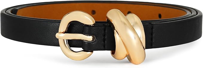 Fashion Waist Belt with Gold Buckle Women's Belts for Jeans Stylish Leather Belts for Women