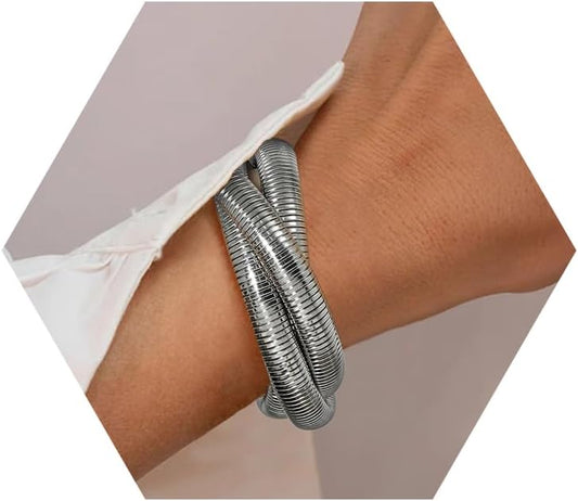 18K Gold Plated Bracelets for Women Gold Bangles for Women Chunky Bangle Bracelets for Women Bracelets Stack Tarnish Free Bangle Set of 3 for Women Accessories for Her Gifts