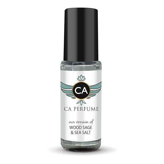 CA Perfume Impression of Wood Sage & Sea Salt Unisex Fragrance Oil Aromatic Scent Long Lasting Perfumes for Women & Men Travel Size TSA Ready Mini Parfum Body Oil Roll-on 0.14 Fl Oz 4ml