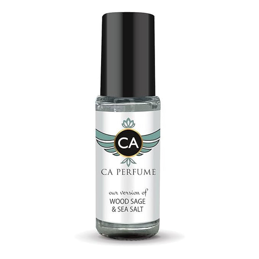 CA Perfume Impression of Wood Sage & Sea Salt Unisex Fragrance Oil Aromatic Scent Long Lasting Perfumes for Women & Men Travel Size TSA Ready Mini Parfum Body Oil Roll-on 0.14 Fl Oz 4ml