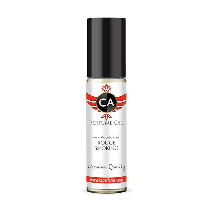 CA Perfume Impression of Rouge Smoking Unisex Fragrance Oil Amber Scent Long Lasting Perfumes for Women & Men Travel Size TSA Ready Mini Parfum Body Oil Roll-on 0.33 Fl Oz 10ml