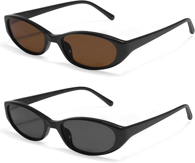 Retro Oval Sunglasses for Women 2026 90s Small Chic Cat Eye Sun Glasses Sunnies Lightweight Shades
