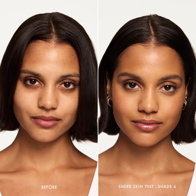 Summer Fridays Sheer Skin Tint - Skin Tint with Hyaluronic Acid - Helps Diminish Uneven Skin Tone - Sheer to Light Coverage - Shade 6 - Medium Tan with Warm Golden Undertones (1 Fl Oz)