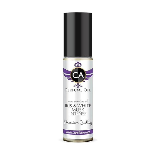 CA Perfume Impression of Iris & White Musk Intense for Women Fragrance Oil Floral Woody Musk Scent Long Lasting Perfumes for Women Travel Size TSA Ready Mini Parfum Body Oil Roll-on 0.33 Fl Oz 10ml
