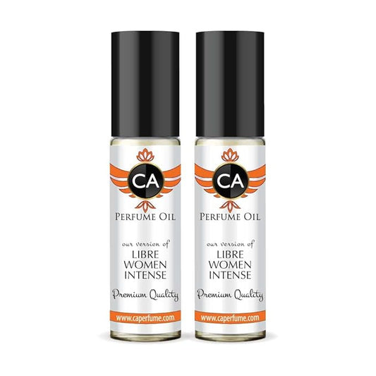 CA Perfume Impression of Libre Women Intense Eau De Parfum Amber Fougere Scent Long Lasting Perfumes for Women Travel Size TSA Ready for Day and Night Wear 0.33 Fl Oz 10ml (Pack of 2)