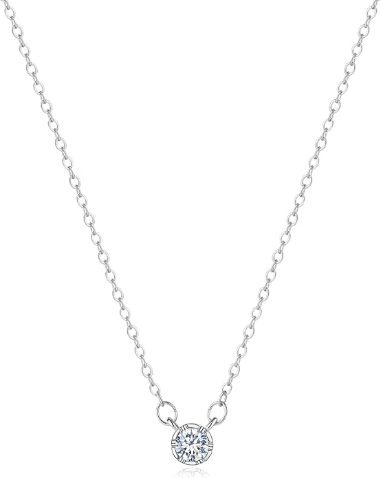 MIDEEO Christmas Gifts for Grandkids CZ Diamond Necklace for Women Dainty Layered Cubic Zirconia Solitaire Pendant Necklace Gold Plated Waterdrop Shape Square Emerald Green CZ Simulated Diamond Bridesmaid Necklace
