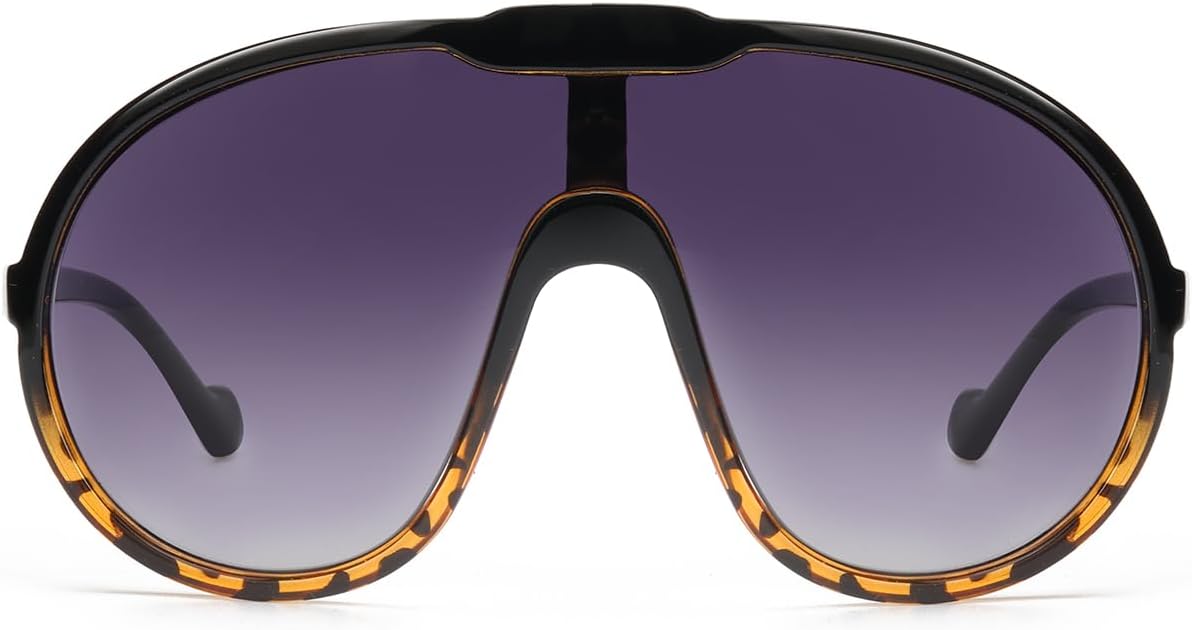 Trendy Oversized Sunglasses for Women Men Fashion Shield Aviator Sun Glasses UV400 Protection Goggles