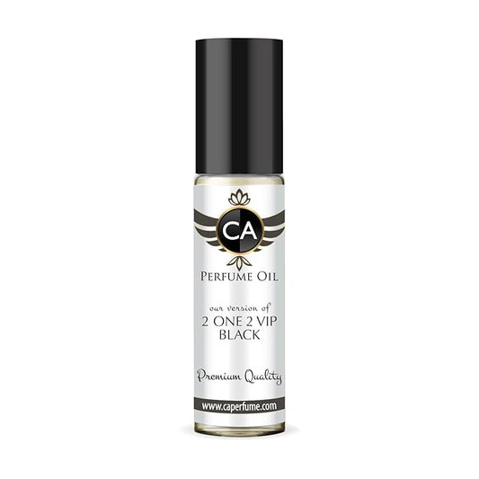 CA Perfume Impression of 2 One 2 Vip Black for Men Fragrance Oil Aromatic Fougere Scent Long Lasting Cologne for Men Travel Size TSA Ready Mini Parfum Body Oil Roll-on 0.33 Fl Oz 10ml