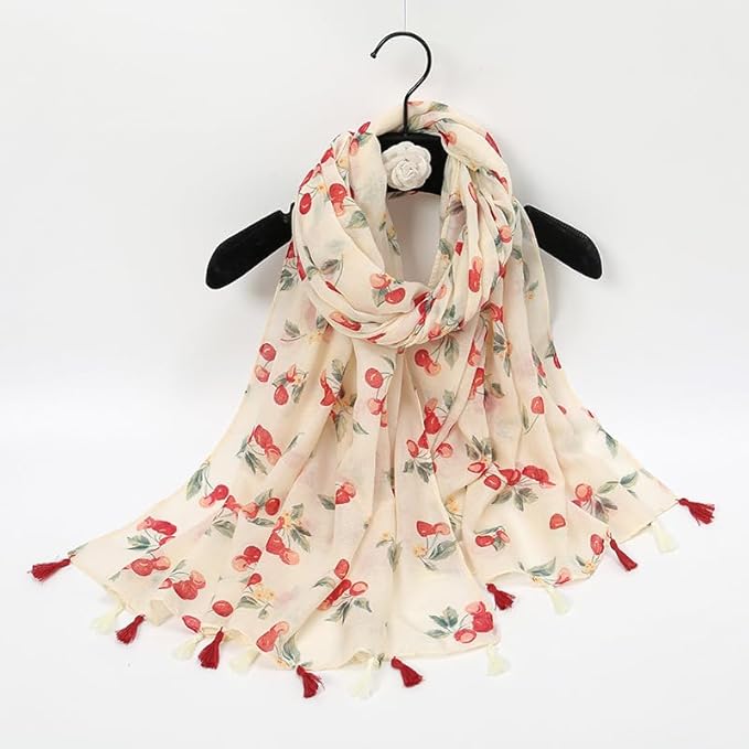 YOUR SMILE Large Boho Scarf for Women Lightweight Floral Printed Scarves Fall Winter Fashion Fringed Shawl wraps