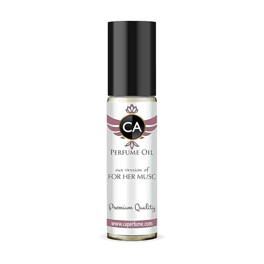 CA Perfume Impression of For Her Musc for Women Fragrance Oil Floral Woody Musk Scent Long Lasting Perfumes for Women Travel Size TSA Ready Mini Parfum Body Oil Roll-on 0.33 Fl Oz 10ml
