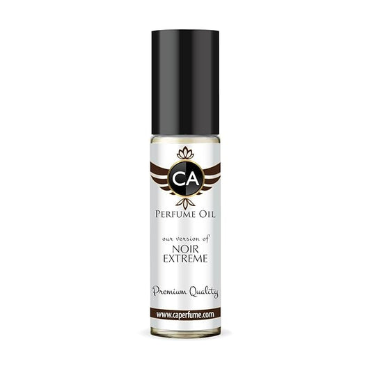 CA Perfume Impression of Noir Extreme for Men Eau De Parfum Amber Woody Scent Long Lasting Cologne for Men Travel Size TSA Ready for Day and Night Wear 0.33 Fl Oz 10ml