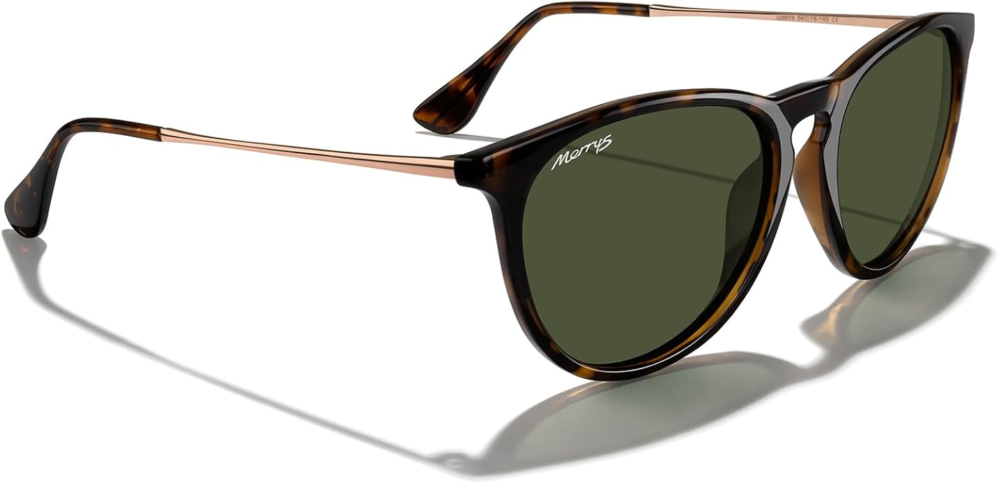 MERRY'S Vintage Polarized Sunglasses for Women Men Retro Round Mirrored Lens Sun glasses UV400