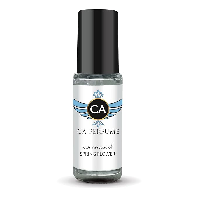 CA Perfume Impression of Spring Flower for Women Perfume Oil Floral Fruity Scent Long Lasting Perfumes for Women Travel Size Mini Perfume Sample TSA Ready Body Oil Roll-on 0.14 Fl Oz 4ml