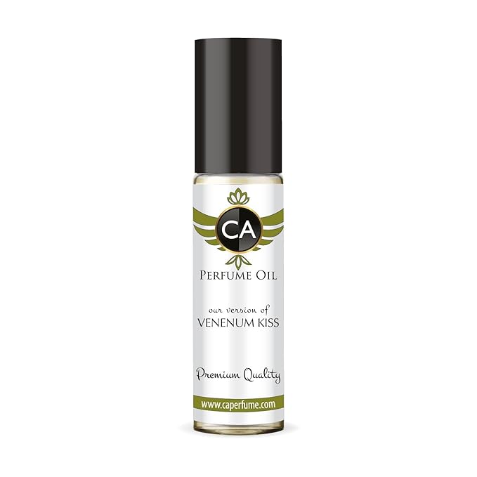 CA Perfume Impression of Venenum Kiss Unisex Fragrance Oil Amber Spicy Scent Long Lasting Perfumes for Women & Men Travel Size TSA Ready Mini Parfum Body Oil Roll-on 0.33 Fl Oz 10ml
