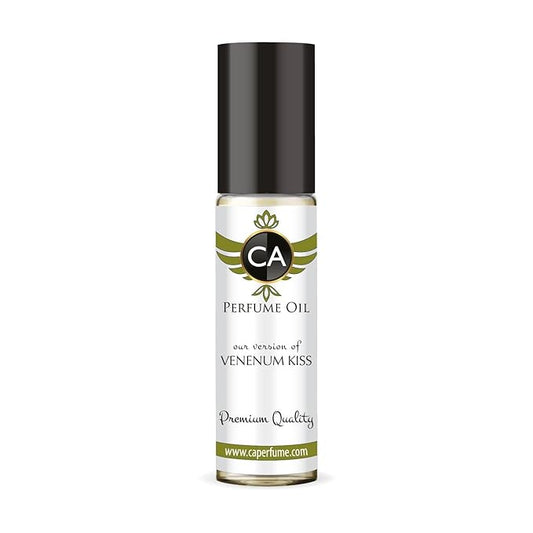 CA Perfume Impression of Venenum Kiss Unisex Fragrance Oil Amber Spicy Scent Long Lasting Perfumes for Women & Men Travel Size TSA Ready Mini Parfum Body Oil Roll-on 0.33 Fl Oz 10ml