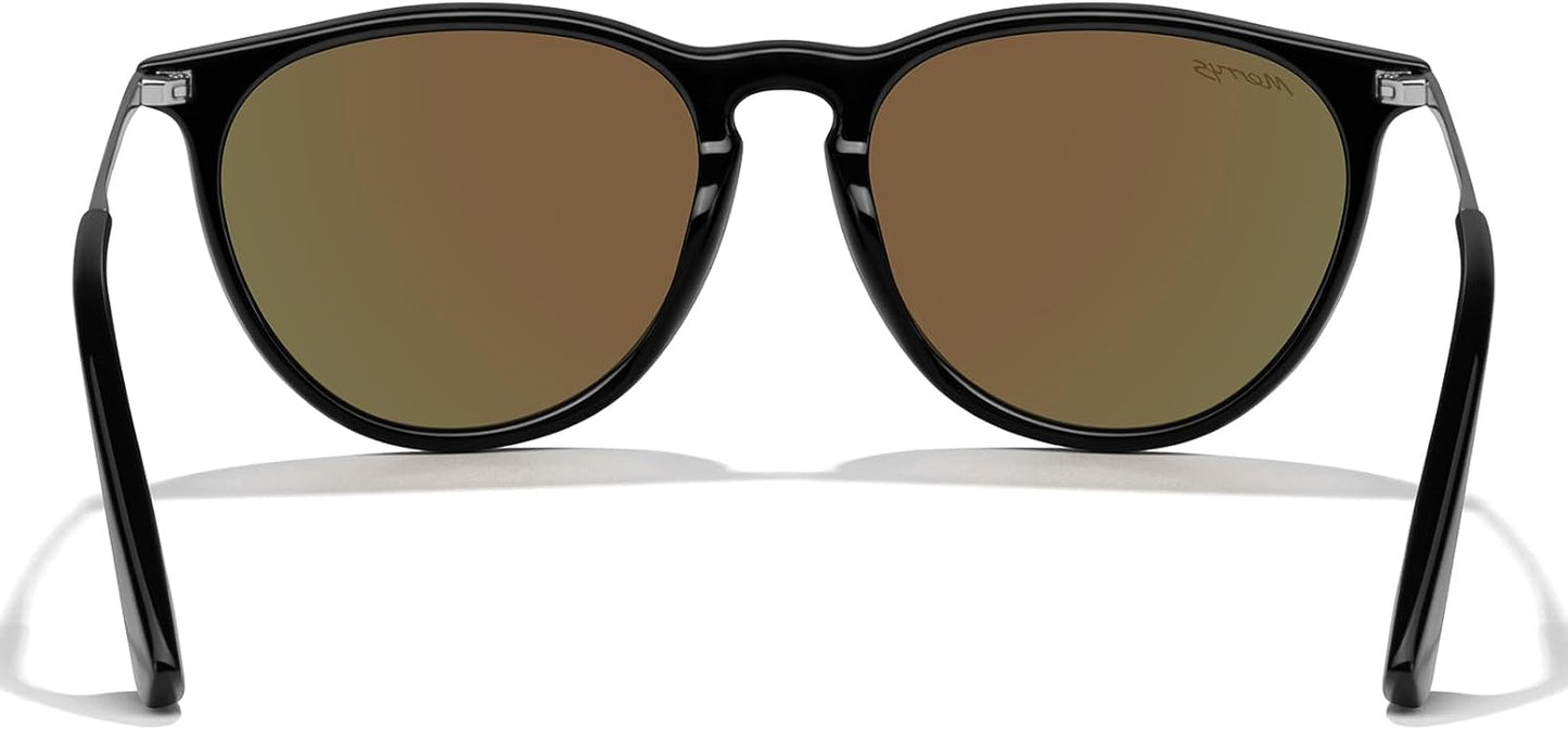 MERRY'S Vintage Polarized Sunglasses for Women Men Retro Round Mirrored Lens Sun glasses UV400